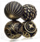 Arborus 4PCS Christbaumkugeln 12 cm Weihnachtskugeln Kunststoff Kugeln Weihnachtsbaumschmuck Glitzer Christbaumschmuck Schwarz Weihnachtsbaumkugeln Tannenbaumkugeln Weihnachten Deko Adventsdeko