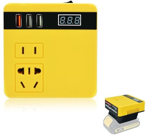 110W Multi-Functional Power Adapter for Dewalt 20V Battery Portable Power Station with USB Ports and AC Outlet for Charging Mobile phones and Tablets when Travelling Outdoors (Battery Not Included)