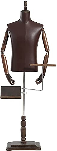 Schneiderpuppe, weiblich, männlich, Schaufensterpuppe, Torso, Nähform – Hosen- und Schuhständer, Oberkörper, Kleidungsmodell für Uniformen, Hemd, brauner Lederstoffbezug, Schneid