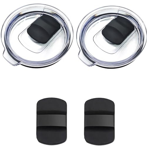 32 oz Tumbler Lid Replacement for Yeti Rambler, 32 oz Mug, BPA Free with 4 Magnetic Slider (2 Pack)