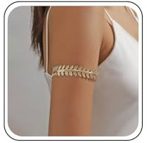 TseenYi Brazalete Superior Boho Dorado Punk Romano de Hoja de Laurel Abierto de Hojas Anchas - Joyería