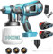 Akku Farbsprühsystem, Kompatibel mit Makita 18V Akkus, Elektro Lackierpistole mit 3 Düsen, 3 Spritzmuster,mit Abnehmbarem 1000ml-Farbeimer, zum Streichen(2x3000mAh Akku und Ladegerät)