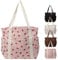 Aikelai Fraises Velours Côtelé Sac Fourre Tout Femme,Grande Capacité Sac a Main,Sac Fourre Tout Femme Pour Les Voyages, Le Travail,La Plage (Couleur rose)