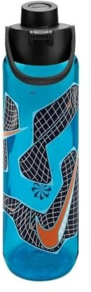 Nike TR Renew Recharge Chug Bottle 24oz 709 ml Water Bottle Sports Bottle Training Fitness Graphic, Blue Fury/Black/Hyper Crimson/Blackened Blue