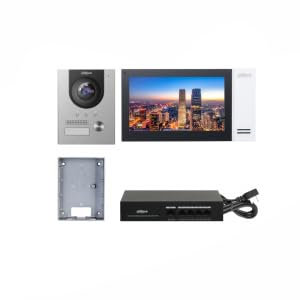 Kit Videocitofono IP Villa Montaggio a Superficie Postazione interna e Videocitofono e Switch PoE - KTP01LS