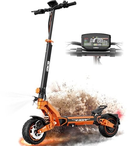 RCB D7 Elektroroller, E-Scooter mit Straßenzulassung (ABE), 90-100KM Reichweite, 20.8Ah Batterie, 500W Motor, 10 Zoll Flatproof-Reifen, APP-Steuerung,Doppelter Stoßdämpfung und Brems, Faltbar Scooter