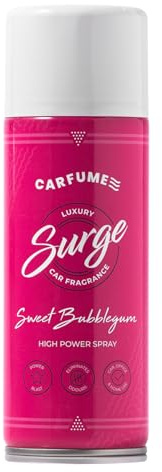 Carfume Classic Sweet Bubblegum Surge Can | Premium Candy Floss & Fruit Fragrance | Luxury Pink Unisex Car Air Freshener Spray - Odour Eliminator - UK Made Car Accessories