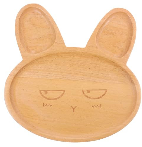 SHOWERORO Ostern Akazie Und Mädchen Serviertablett Entzückende Hasenform Obst Cracker Server Tablett Rustikale Dekorative Platte