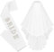 LQTSLFM Accessoires für Bride to Be,Brautschleier,Braut Schärpe, Schleier,Bride to Be Schärpe Schleier Set, Frauen Junggesellinnenabschied Set für Braut, Bachelorette Party (Weiß A)