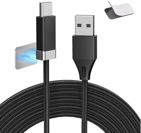Magtame Staycable USB a USB C Cable con soporte magnético, 5FT/1.5M USB A a Tipo C Cargador Cuerda Trenza Carga Rápida y Gestión de Cable de Escritorio Compatible con i-Phone 15 16 Pro Max