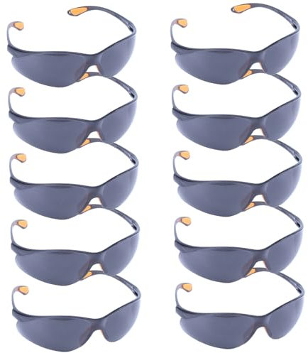 10Pcs Safety Glasses Protective Windproof Eye Protection Glasses Dustproof Lightweight Comfortable Tinted Safety Goggles for Construction Site Industry Workshop