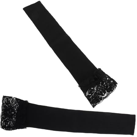 Beaupretty Armstulpen Für Damen Fingerlose Spitzenhandschuhe Schwarz Gestrickte Ellenbogenhandschuhe Mit Spitze Armwärmer Für Frühling Und Herbst Halten Die Arme Warm
