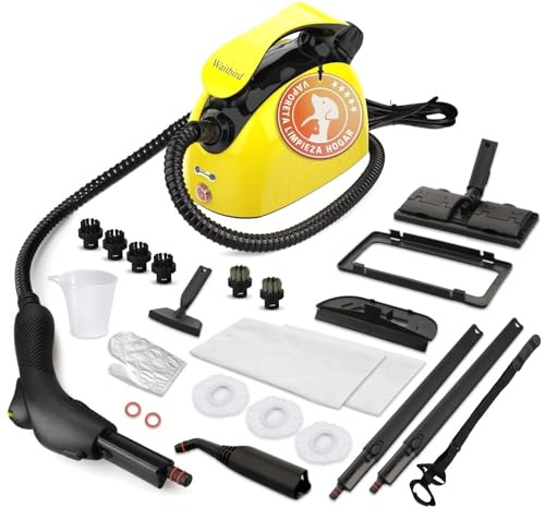 Waitbird Dampfreiniger, komplett mit 21 Zubehörteilen, 248 °F Hochtemperatur, 1,1 l Wassertank, geeignet für die Reinigung von Backöfen, Teppichen, Sofas, Polstern, Spielzeug und glatten Böden.