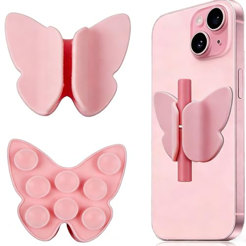Lipgloss Schutzhülle für Handy Silikon Lipgloss Handyhülle Multifunktional Lipgloss Handyhülle für Frauen Handy Kartenhalter für iPhone und Android