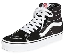 Vans Unisex UA Sk8 High Top Sneakers, Black/Black/White, 6 US Women/4.5 US Men