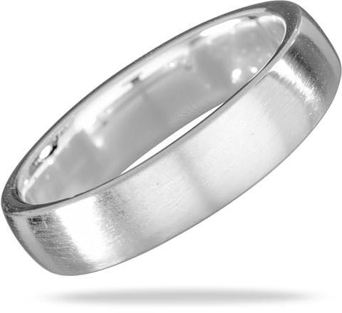 Vinani Ring aus 925 Sterling Silber - Schmaler Damenring klassisch schlicht mattiert als Partnerring für Frauen, nickelfrei & antiallergisch, Designed in Deutschland, RCL