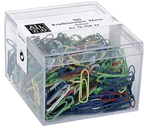Briefklammern Color, PG=500ST, Plastikdose, 26mm lang