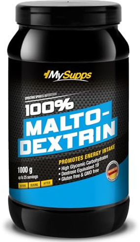 My Supps 100% Maltodextrin DE 19 1.000 g Pulver geschmacksneutral | 100% Maltodextrin, gut lösliches Kohlenhydratpulver ohne Zusätze, ideal für Kalorien Shakes, 25 Portionen, Made in Germany