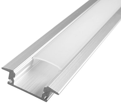 LED Schiene Aluminium Boden Decke Wand unterputz Profil D Milchig trüb weiß (opal)