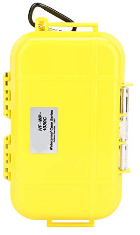 Caja Seca Impermeable,Estuche Impermeable a Prueba de Agua Buceo Supervivencia Caja de Transporte Contenedor Cojín de Goma Interior Desmontable reemplazo para Kayak Senderismo Pesca Camping(Amarillo)