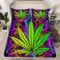 Loussiesd Marihuana Weed Leaf Bettlaken Set, Cannabis Spannbetttuchs Spannbettlaken 140x200cm Mit Pillow Shams Cannabis Vibrant Green Bunt Bedruckte Bettlaken Set Soft Room Decor 2 STK