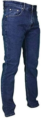 Jeans Uomo 5 Tasche Invernale Imbottito in Pile Caldo Foderato Elastico 46-60 Termico Chiaro a Vita Alta Denim (IT, Numero, 48, Regular, Regular, Chiaro)