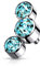 Paula & Fritz® Aufsatz-Dermal Anchor 3 Kristalle Halbmond Silber/türkis 316L Chirurgenstahl 1,6-mm Gewinde Haut-Anker Skin Diver Bodypiercing