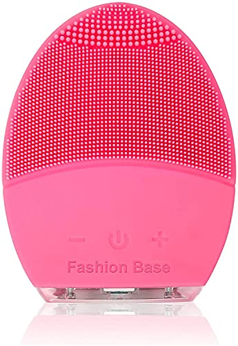 Facial Cleansing Brush and Face Massager Silicone Ultrasonic Vibrating Facial Brush, Waterproof, Rechargeable and Sonic Electric Face Cleansing Exfoliator for Anti-Aging (Rose)