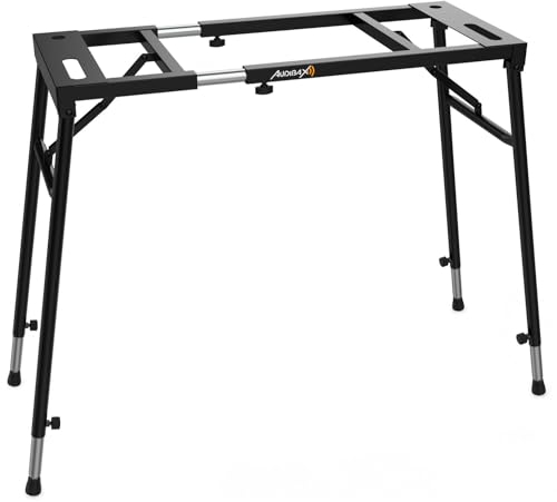 Audibax Onyx Pro 1 - Support Réglable pour Clavier et Table de Mixage - Charge Maximale 50 kg - Support pour Surface Plane - Réglable en Largeur et en Hauteur - Protections de Sol en Caoutchouc