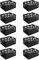 10X Stabile Profi Klappbox 45L - 54 x 37 x 28 cm - Einkaufskiste klappbar mit Soft-Griffe - Transportkiste stapelbar, Schwarz