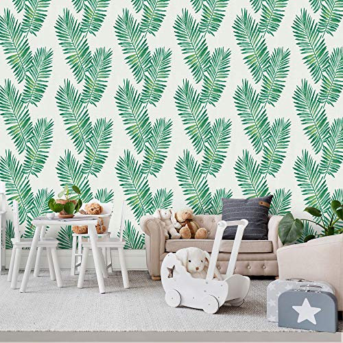 Leaves Peel & Stick Wallpaper for Wall Decal 45x300CM Bali Leaves Splicing Tropical Palm Leaf Self-Adhesive Vinyl Wallpaper