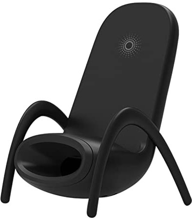 Wireless Charger Portable Phone Stand,Portable Mini Chair Wireless Charger for All Phones,Charging Station Phone Holder with Musical Speaker Function,Chair Shaped Wireless Charger Stand Holder