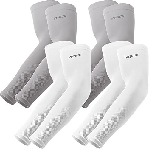 YQXCC 4 Paia Maniche a Braccio - UV Protezione UPF 50+ Manicotto Braccio di Raffreddamento Tatuaggio di Copertina per Uomo Donna Sport Ciclismo Golf