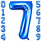 OFFCUP Geburtstag Zahl 7 Blau, Geburtstagsdeko Ballons, Riesige Folienballon in 40 - 101cm, für Männer Frauen Geburtstagsparty Deko, Jubiläum 7 Jahre Deko