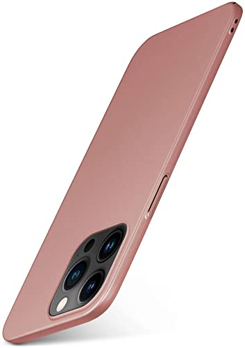 moex für iPhone 14 Pro Max Hülle Ultra Dünn, Schutzhülle mit erhöhtem Kameraschutz, Slim Cover Hardcase Backcover, Dünnste Handyhülle Minimalistisch Alpha Case, Rosegold