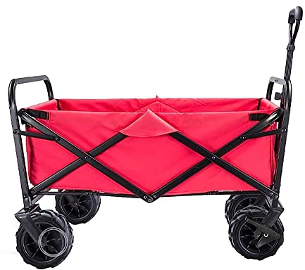 HIGOH Handcart, Einkaufswagen Tragbarer Klappwagen G-Arden Heavy Duty Wagon Mit 9,2 Zoll/23,3 cm/Weiss