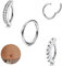 LOLIAS 3PCS 14G Clicker Piercing Nombril Anneau pour Femmes Piercing au Nombril Acier Chirurgical 10/12MM Piercing Ventre Anneaux Bijoux