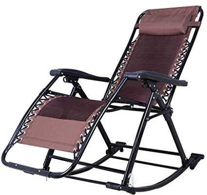 Balkon Büro Relaxsessel Liege Terrassenstuhl Schaukelstuhl | Zero Gravity Locking Recliner Chair Wohnzimmer Garten Rasen | Outdoor-Liegestuhl Übergröße zusammenklappbar, max. 150 kg