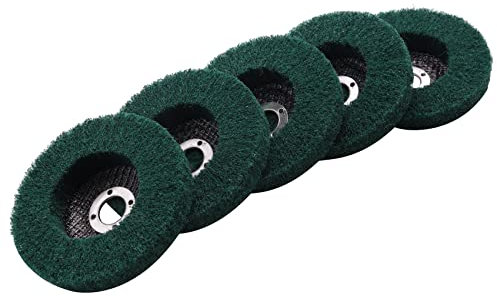 Hausdec 5Pcs Nylon Fiber Flap Wheels Polishing Buffing Wheel Scouring Pad Grinding Disc for Angle Grinder for Metal Polisher