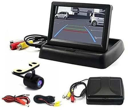 KIT MONITOR SCOMPARSA 4,3 TELECAMERA RETROMARCIA RETRO CAMERA AUTO CAMION CAMPER, KIT RETROCAMERA PER AUTO CON MONITOR 4.3 PER PARCHEGGIO - DISCORAMA®