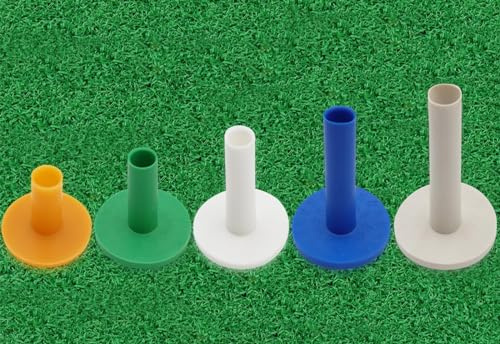 FINGER TEN Golf Rubber Tees 5 Pack | Mixed or Same Size Options, Stable Base for Driving Range Mat Practice, Durable Rubber Build, Indoor Outdoor Training Use