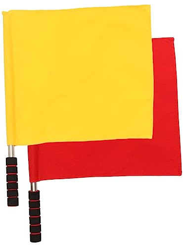 BESPORTBLE Handfahnen 2 Stück Flagge Fußball-Flaggen Fußball-Herausforderungs-Flagge Spiel-Sicherheits-Flagge Handsignal-Flagge Polyester Wehende Signal-Flaggen Renn-Flaggen Leitende