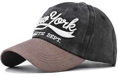 XibeiTrade Jahrgang New York NY Baseball Kappe Männer Frauen Baumwolle Sport Draussen Hut (Schwarz)