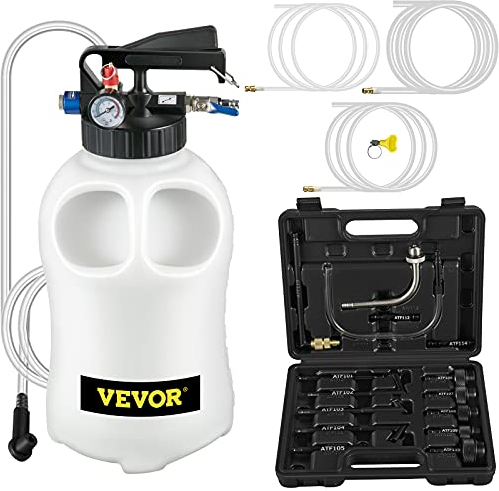 VEVOR Pompa Estrazione Olio Motore, 10 Litri Pompa Trasmissione Fluido Estrattore di Olio, 10L ATF Kit Cambio Olio Manuale Sistema di Riempimento Pompa del Liquido Strumento con 14 Adattatori Comuni