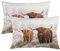 Highland Cow Dekokissenbezug, Queen-Size-Größe, 2er-Set, Motiv: westliche Kuh, Tiere, Tiere, Bauernhaus, Grasland, Lendenkissenbezüge, dekorativer Standard-Kissenbezug mit Reißverschluss, Kissenbezüge