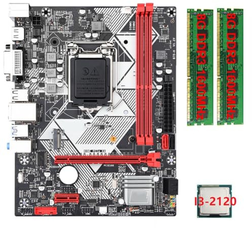 Bahwphry B75-H - Placa base para computadora + CPU I3-2120 + 2 x 8 G DDR3 1600 MHz RAM LGA 1155 USB 3.0 SATA 3.0
