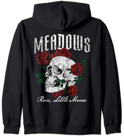 Retro Meadows Run Little Mouse Funny Skeleton Rose Bookish Zip Hoodie