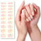 Semi Cured Gel Nail Strips, 20 Pcs Gel Nail Stickers - Nail Gel Strips Uv Nails Gel Nail Stickers Nail Wraps Soft Gel Nail Tips Nail Decals Manicure Kit (Nude Flower)