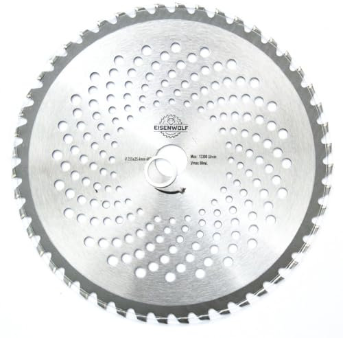 255x25,4 mm Schneideblatt für Kreissägen, Motorsensen oder Freischneider mit 48 scharfkantigen TCT-Zähnen