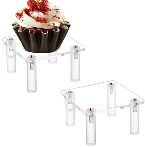Générique Acryl-Displayständer, Schmuckständer – Cupcake-Ständer in quadratischer Form 2 Stück | Uhr-Kopfbedeckungsständer, Cupcake-Ständer und Lebensmittelständer